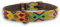 ALTEZAR Hundehalsband Leder - braunes Rindsleder Tribal Farbenrausch durchgehend Bestickt bunt - Handgemacht in Mexiko Lederhalsband Hund - Größe M - für mittel-große Hunde