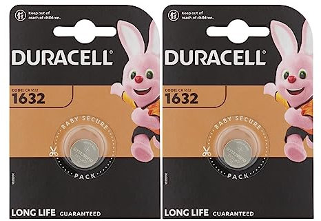 2 pilas Duracell 1632 (2 blísters de 1 batería) 2 pilas (CR1632)