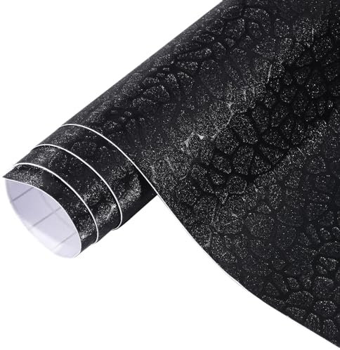 Blueshyhall Autofolie Muster, Autofolie Schwarz Glitzer Marmorader, Car Wrapping Folie Schwarz Stein Textur, Folierung Folie Auto Innen Aussen Wasserfest mit Selbstklebende (50 x 152 cm)