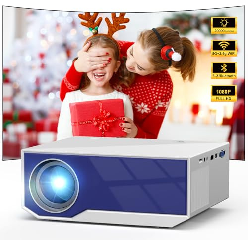 ZDK 2025 Vidéoprojecteur haute luminosité Full HD 1080P | Prise en charge 4K | WiFi 6 & Bluetooth 5.2 | 20000 lumens | Vidéoprojecteur compatible avec iOS/Android/PS5/Xbox Series X, (Version haute