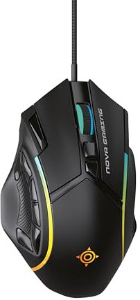 NOVA GAMING – Virgo – Mouse Gaming Cablato RGB Programmabile – Peso Regolabile, Software di Personalizzazione, DPI regolabile, 13 animazioni LED