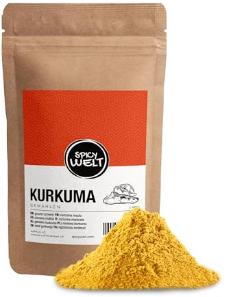 Spicy Welt Kurkuma Gemahlen (1kg) – Kurkumapulver | Gelbwurz | für Currys, Reis & Suppen | Goldgelb, Erdiger & Warm‑Würziger Geschmack | 100% Naturrein, Ohne Zusätze