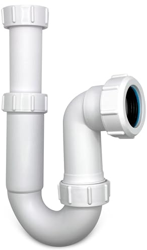 CranPlas CP108 | 40mm (1½″) Telescopic P Trap 100mm Seal | Adjustable High-Flow Waste Trap for Kitchen Sinks, Utility Basins & Appliances | Durable & Easy-Clean (Not for Bathroom Basins)