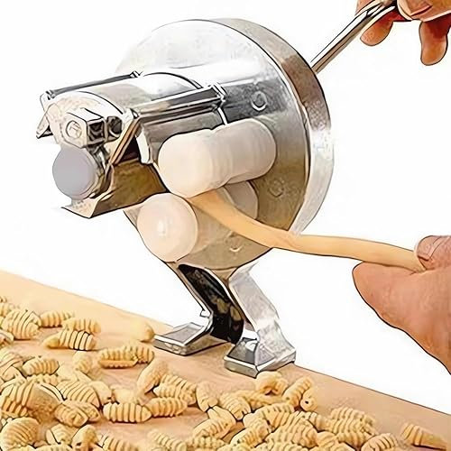 Máquina manual para hacer pasta, versátil para macarrones y cavatelli para fideos caseros, fettuccine, espaguetis y ñoquis, grosor ajustable para una pasta perfecta cada vez