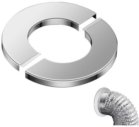 WUBAYI Rosetta per tubo flangiato, 100 mm, in acciaio inox, flangia da parete in due parti, copertura decorativa per tubi, foro Ø102 mm (bordo da 24 mm)