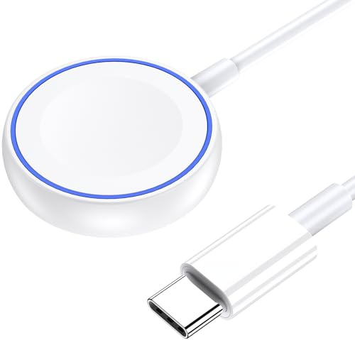 Chargeur pour Apple Watch Series, USB C Station de Charge Magnétique Rapide | Portabilité Station de Recharge Rapide pour Apple Watch Series 11/10/9/8/7/6/5/4/3/SE/Ultra, Interface USB C, -Blanc