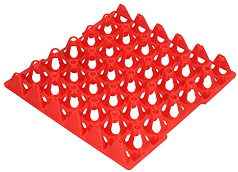 Phefop Vassoi per Uova in Plastica Impilabili da 5 Pezzi, Cartoni per Uova Durevoli per Organizzare 30, Perfetti per gli Agricoltori Domestici e i Trasporti (rosso)