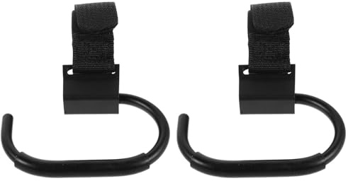 Mikinona Ganci Resistenti alle Intemperie 2 Pezzi per Passeggino in Lega di Alluminio Nero Ganci Regolabili per Borsa, per Passeggino e Uso Quotidiano