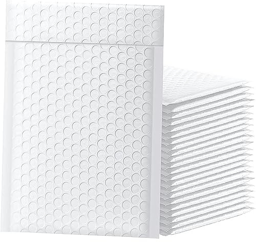 Buste Imbottite Per Spedizioni Buste imbottite in poliestere nere for bollettini a bolle d'aria for imballaggi aziendali a for spedizione Borsa a chiusura lampo Rosa Bianco(50pcs White,13 * 18cm)