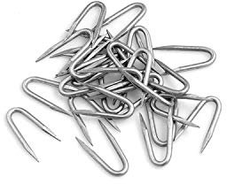 Design61 Stahlkrampen 22/25 verzinkt Extra Scharf 100 Gramm (ca. 100 Stück) Blau Verzinkt