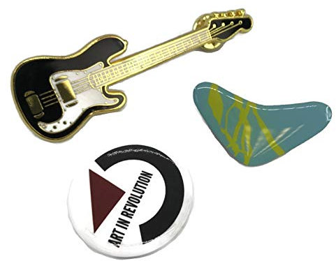 thecostumebase BTTF Jacke PIN 3er-Set Gitarren-Bumerang Art Revolution Replica McFly