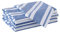 Encasa XO Servilletas de Algodón Juego de 6 | Franca Blue Stripes | Tamaño 43x43 cm | Servilletas de Mesa | Lavables a Máquina y Reutilizables