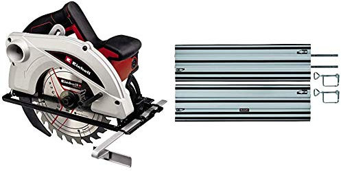 Einhell Handkreissäge TC-CS 1410 (1410 W, Sägeblatt Ø190 x Ø30 mm, max. Schnitttiefe 67 mm, Spindelarretierung, werkzeuglose Einstellung von Schnitttiefe und Neigungswinkel, inkl. Führungsschiene)