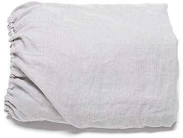 LinenMe Drap Housse en Lin lavé 180 x 220 x 20 cm – 100% Lin prélavé Doux – Drap-Housse avec Coins élastiques – Linge de lit d'été – Thermorégulateur, hypoallergénique – Gris Froid