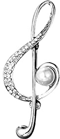 Modische Brosche mit Musiknoten, bunt, Strass, Notenschlüssel, Anstecknadel, Schal, Schnalle für Damen, Hochzeit, Konzert, Party, Schmuck, Geschenk