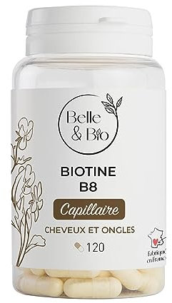 BELLE ET BIO - Biotine B8 - Fabriqué en France - Croissance des Cheveux - 120 gélules