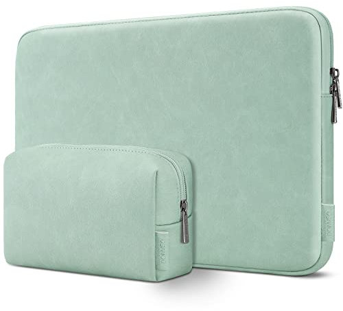 DOMISO 15,6 Zoll Laptoptasche Hülle Notebook Sleeve Schutzhülle Laptop Sleeve Case für 15,6 ThinkPad E15 T16/Legion 5 7i/Swift 3/Yoga Slim 7 Pro/HP Dell Asus Wasserdicht Notebooktasche,Hellgrün