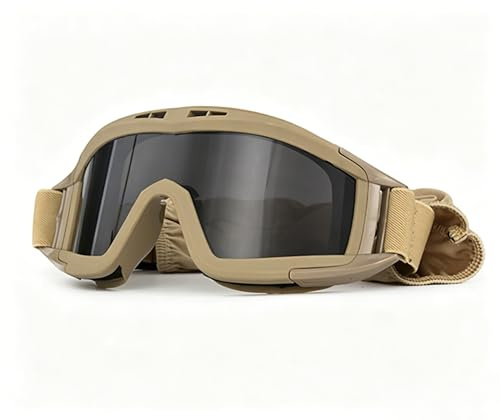 Airsoft Goggles anti-imma taktisk fläkt, version coola glasögon regulator, paintball skyddsglasögon för CS skytte jakt skidåkning cykel sport (tan)