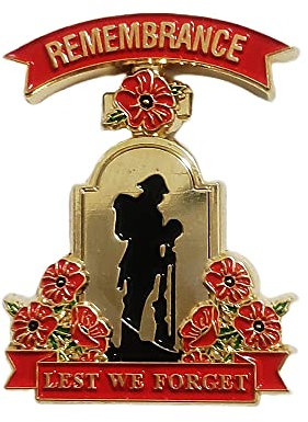 Lest We Forget Remembrance Day Red Flower Veteran Lapel Pin Badge Brooch Decorations Gifts Memorabilia