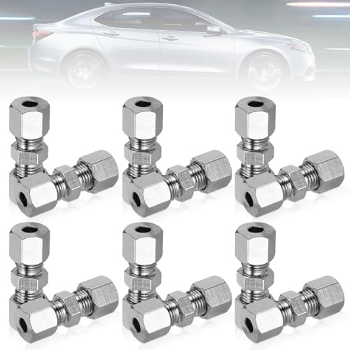 Palwin 12 x 4,75 mm Bromslinjekontakt, Kopparbromsslangkopplingar, 3/16 Nickelpläterad Kopparbromsslangkoppling, Bromslinjekontakter, Automotive Bromslinjesystem