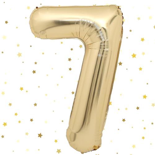 VUCDXOP 40 Inch Number 7 Balloon - Champagne Gold, Age Inflatable Birthday, Helium Number Balloon, Wedding Decoration
