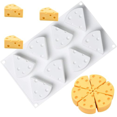 HGSHUO Moldes de Silicona Queso Molde de Pastel 3D Molde para Hornear Molde de Silicona Moldes para Tartas Moldes de Repostería Mousse Jabón Chocolate Ramadan Navidad