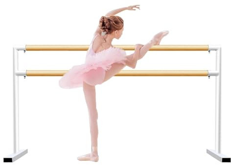 Ballettstange Doppelschichtige Ballettstange für zu Hause, mit einem Griff aus massivem Holz und Einer rutschfesten Basis, die Tanzstange ist mit Einer Fitness-Trainingsstange ausgestattet (Color : W