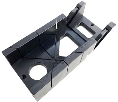 Dapetz ® Mitre Block Angle Cutting Saw Box 12 Carpenter Guide Carver 45 & 90 Degree Angles Slot Large & Accurate Markings Woodworking Workshop Crafts DIY Hand Tool Black