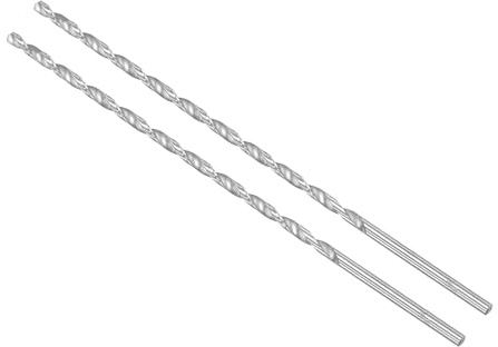 CoCud 2 Stück Hochgeschwindigkeitsstahl-Spiralbohrer Durchmesser 5mm | Extra lange, gerader Spiralbohrer, Länge 300mm, Für Metall Holz Kunststoff Aluminium