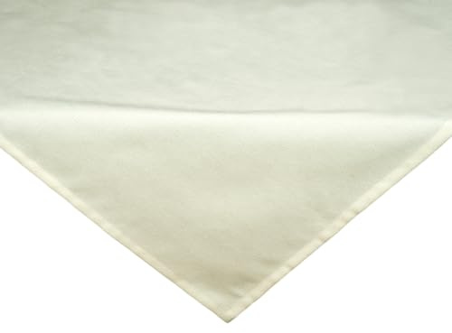beties Farbton-Serie XS Mitteldecke ca. 60x60 cm Premium Uni Tischdecke aus deutschem Unternehmen, Chenille-Haptik in Raumausstatter Qualität - Sahne-weiß