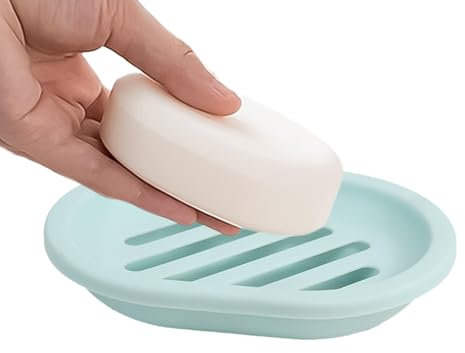 Portasapone Wave - Scatola di sapone con drenaggio, portasapone a doppio strato | Portasapone a barra da viaggio, vassoio compatto per sapone per lavaggio del viso con raccoglitore a goccia, idea