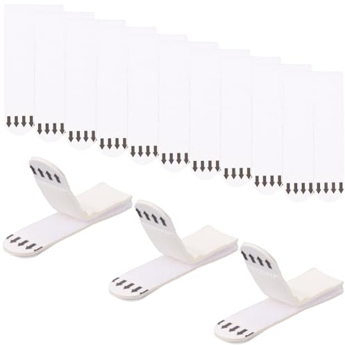 CREATCABIN 24 par de Tiras de Gancho Y Bucle con Adhesivo Extraíble para Colgar Cuadros, Cinta Adhesiva de Doble Cara para Colgar Cuadros, Cinta de Montaje En Pared para Cuadros, Sin Daños, para Uso E
