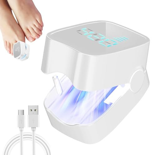 Appareil Traitement Laser Mycose Ongles avec Affichage de L'heure, Solution Efficace pour les Ongles Épais, Abîmés et Décolorés, Dissolvant Laser Antifongique Rechargeable