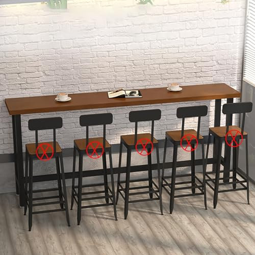 Industrieller Bartisch For Draußen, Moderner Kneipentisch Aus Holz, Kücheninseltisch, Rechteckige Kneipentische, Kleiner Küchenbar-Esstisch for Fenster – Ohne Hocker(200*40*105cm/79*16*41in)