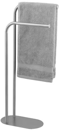 Handtuchständer Mod. Levante freistehender Edelstahl Handtuchhalter platzsparend satiniertes Metall 30 x 79 x 17 cm Badezimmer Accessoires
