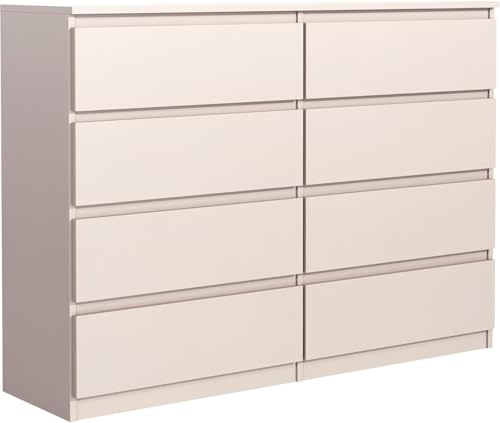 MebLocker Cassettiera 120 cm, 8 Cassetti, Cashmere