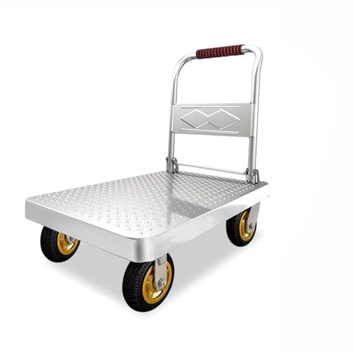 Carrello pieghevole con piattaforma resistente, capacità 225 kg, carrello a mano con 4 ruote, ideale per garage, trasporto bagagli e attrezzature per trasloco