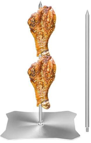 Sghtil Pincho Vertical | Pincho BBQ de acero inoxidable - Soporte de carne inoxidable para Tacos Al Pastor, Kebab, Chawarma y Parrillas