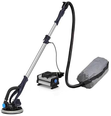Vituord Levigatrice Elettrica per Cartongesso, Strumento per La Rimozione di Soffitti a Popcorn, con Aspiratore per Polvere, velocità 1000-2100 Giri/min, Impugnatura Estensibile, Luce LED