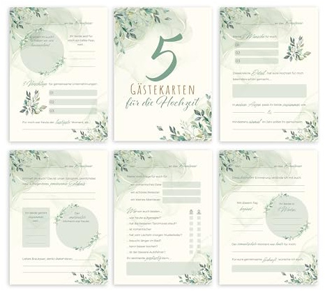colortouch Lot de 50 cartes d'invités de mariage à remplir, magnifiques cartes de livre d'or comme alternative au livre d'or pour les cartes de mariage, cadeaux de mariage/jeu de mariage, cartes de