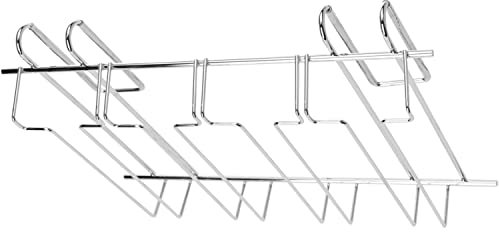 The Magic Toy Shop Under Shelf Stemware Wine Glass Holder Storage Rack Hanger Stainless Steel
