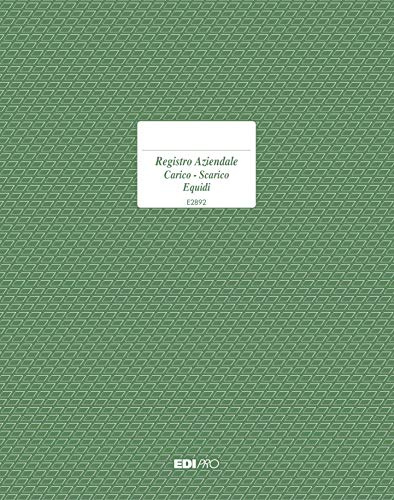 Edipro E2892 - Registro de carga/descarga Equidi - 23 páginas numeradas F.To 31 x 21