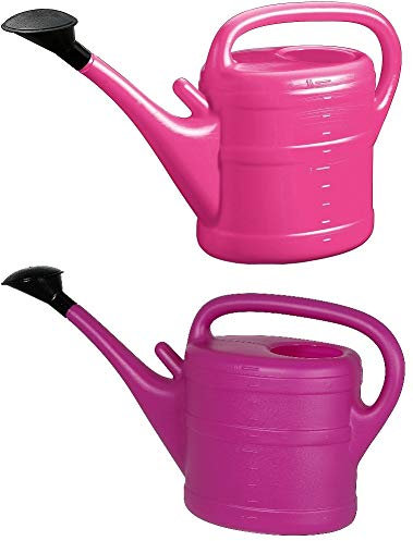 2X Gießkanne 10L PINK + LILA + 1x KÜHLSCHRANKMAGNET! Giesskanne Kunststoff für groß & klein Garten & Zimmerpflanzen Gießkannen Gieskanne Gieskannen 10 L Liter Watering Can Gieskannen10Liter lr