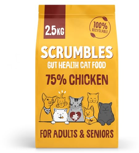 Scrumbles All Natural Dry Cat Food with 75% Chicken, High Protein Food For Adults And Seniors, 2.5Kg,package may vary