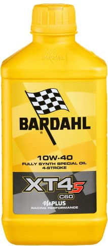 Bardahl - XT4-S C60 10W-40 - Olio 100% Sintetico per Moto 4 Tempi, Lubrificante Racing per Impiego Sportivo, per Massime Prestazioni, 1 L