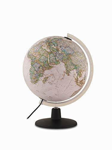 Tecnodidattica – NATGEO Executive Globe | Illuminated and revolving |Political and physical cartography in vintage National Geographic style | Text in English | 12/30cm Diameter