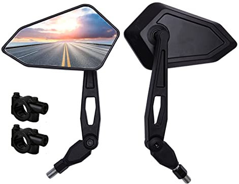 Specchietti retrovisori laterali per moto con bullone filettato 2X10mm e morsetto per manubrio da 22 mm per bobber cruiser chopper touring atv sport bike