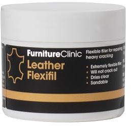Leather Flexifil - Extremely Flexible Filler Used to Fix Cat Scratches, Holes & Heavy Cracking in Leather Sofas, Car Seats (50ml)