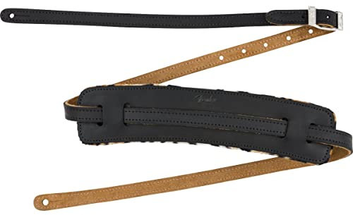 Fender® »JOE STRUMMER VINTAGE STRAP« Joe Strummer Signature Gitarrengurt - Leder - 6.35cm Breite - Farbe: Schwarz/Leopard