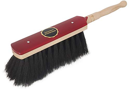 Lead Home Scopino a mano con setole di crine di cavallo, smalto mogano, spazzola per la mano